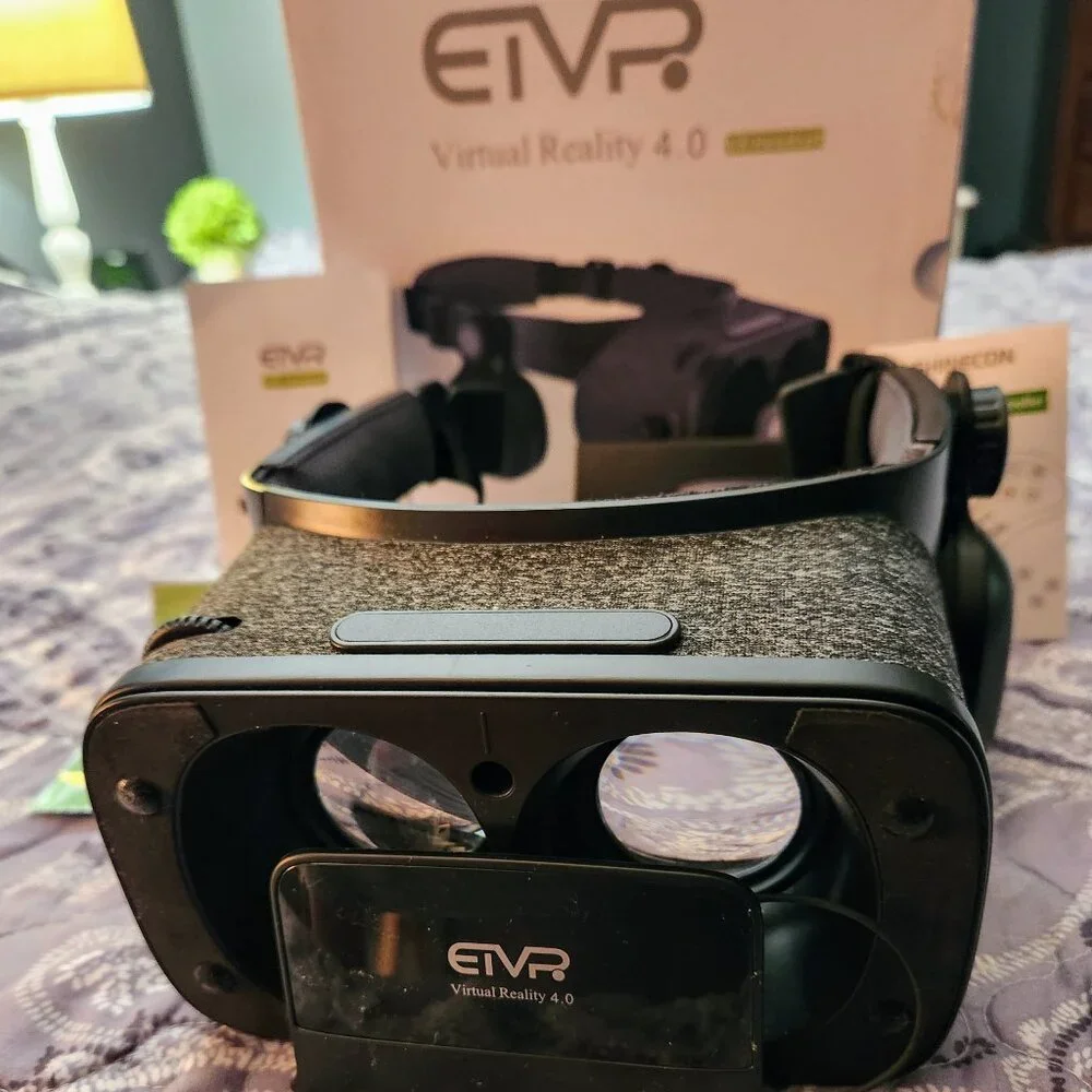 ETVR VIRTUAL REALITY 4.0 VR HEADSET ~ INCLUDES BOX & ALL PARTS ~ USED 1 TIME!